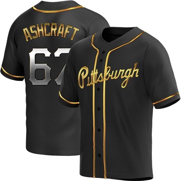 Braxton Ashcraft Men's Replica Pittsburgh Pirates Black Golden Alternate Jersey