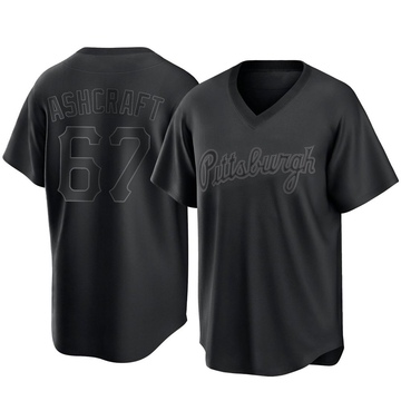 Braxton Ashcraft Men's Replica Pittsburgh Pirates Black Pitch Fashion Jersey