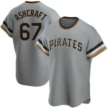 Braxton Ashcraft Men's Replica Pittsburgh Pirates Gray Road Cooperstown Collection Jersey