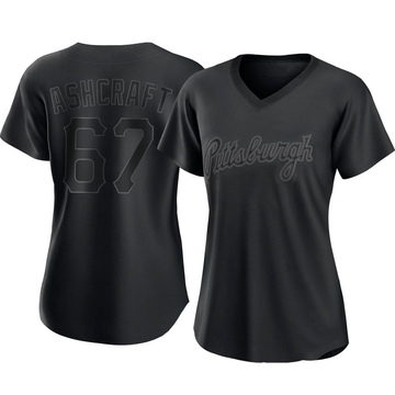 Braxton Ashcraft Women's Authentic Pittsburgh Pirates Black Pitch Fashion Jersey