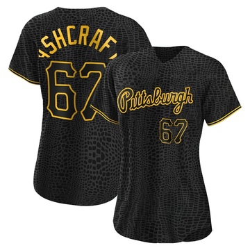 Braxton Ashcraft Women's Authentic Pittsburgh Pirates Black Snake Skin City Jersey