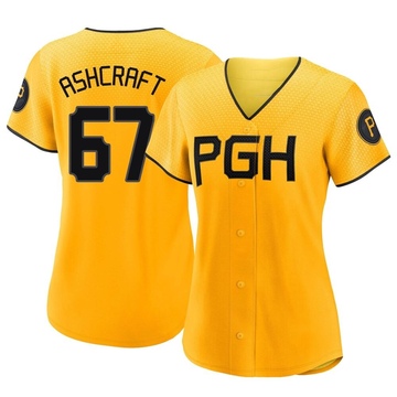 Braxton Ashcraft Women's Authentic Pittsburgh Pirates Gold 2023 City Connect Jersey