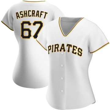 Braxton Ashcraft Women's Authentic Pittsburgh Pirates White Home Jersey