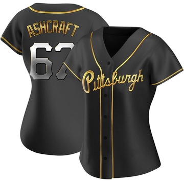 Braxton Ashcraft Women's Replica Pittsburgh Pirates Black Golden Alternate Jersey