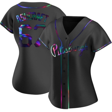 Braxton Ashcraft Women's Replica Pittsburgh Pirates Black Holographic Alternate Jersey