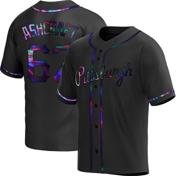 Braxton Ashcraft Youth Replica Pittsburgh Pirates Black Holographic Alternate Jersey