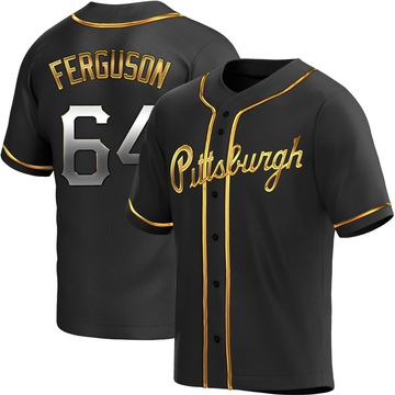 Caleb Ferguson Men's Replica Pittsburgh Pirates Black Golden Alternate Jersey