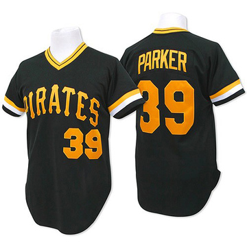 Dave Parker Men's Authentic Pittsburgh Pirates Black Throwback Jersey