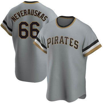 Dovydas Neverauskas Youth Replica Pittsburgh Pirates Gray Road Cooperstown Collection Jersey