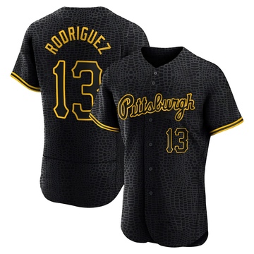 Endy Rodriguez Men's Authentic Pittsburgh Pirates Black Snake Skin City Jersey
