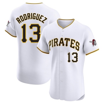 Endy Rodriguez Men's Elite Pittsburgh Pirates White Home Jersey