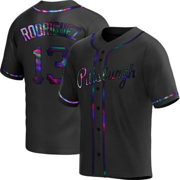 Endy Rodriguez Men's Replica Pittsburgh Pirates Black Holographic Alternate Jersey