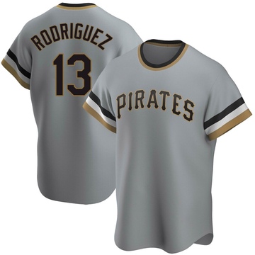Endy Rodriguez Men's Replica Pittsburgh Pirates Gray Road Cooperstown Collection Jersey