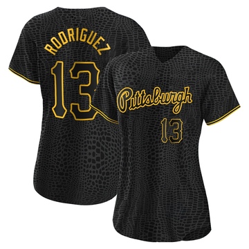 Endy Rodriguez Women's Authentic Pittsburgh Pirates Black Snake Skin City Jersey