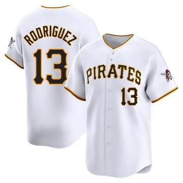Endy Rodriguez Youth Limited Pittsburgh Pirates White Home Jersey