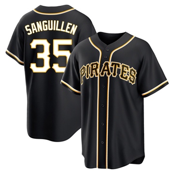 Manny Sanguillen Men's Replica Pittsburgh Pirates Black Fashion Out Jersey