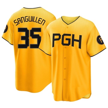 Manny Sanguillen Men's Replica Pittsburgh Pirates Gold 2023 City Connect Jersey