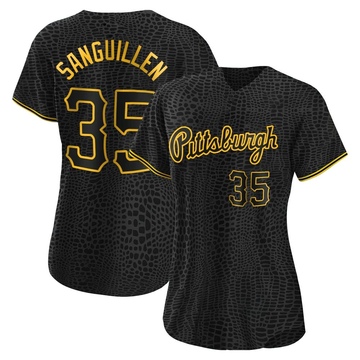 Manny Sanguillen Women's Replica Pittsburgh Pirates Black Snake Skin City Jersey