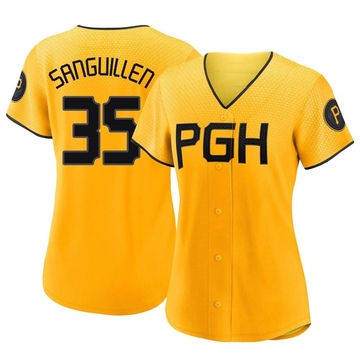 Manny Sanguillen Women's Replica Pittsburgh Pirates Gold 2023 City Connect Jersey