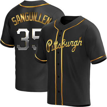Manny Sanguillen Youth Replica Pittsburgh Pirates Black Golden Alternate Jersey