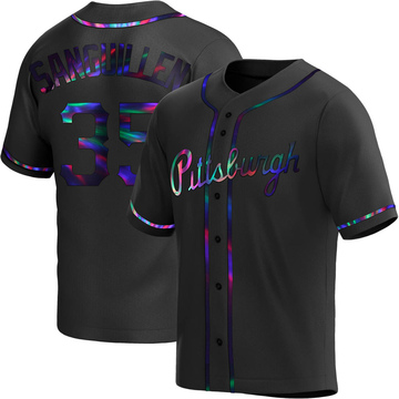 Manny Sanguillen Youth Replica Pittsburgh Pirates Black Holographic Alternate Jersey