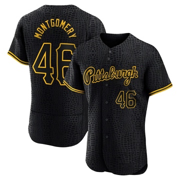 Mason Montgomery Men's Authentic Pittsburgh Pirates Black Snake Skin City Jersey
