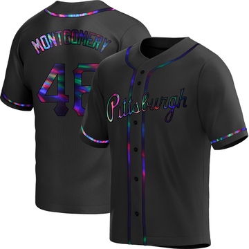 Mason Montgomery Men's Replica Pittsburgh Pirates Black Holographic Alternate Jersey