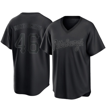 Mason Montgomery Men's Replica Pittsburgh Pirates Black Pitch Fashion Jersey