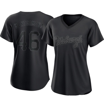 Mason Montgomery Women's Authentic Pittsburgh Pirates Black Pitch Fashion Jersey