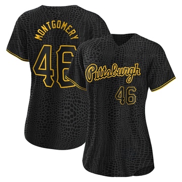 Mason Montgomery Women's Authentic Pittsburgh Pirates Black Snake Skin City Jersey