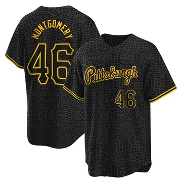 Mason Montgomery Youth Replica Pittsburgh Pirates Black Snake Skin City Jersey