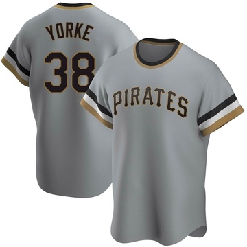 Nick Yorke Men's Replica Pittsburgh Pirates Gray Road Cooperstown Collection Jersey