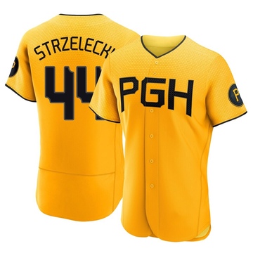 Peter Strzelecki Men's Authentic Pittsburgh Pirates Gold 2023 City Connect Jersey