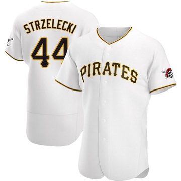 Peter Strzelecki Men's Authentic Pittsburgh Pirates White Home Jersey