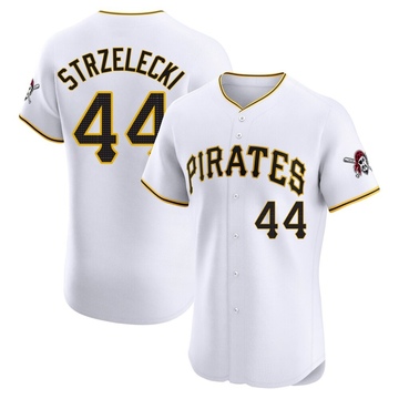 Peter Strzelecki Men's Elite Pittsburgh Pirates White Home Jersey