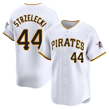 Peter Strzelecki Men's Limited Pittsburgh Pirates White Home Jersey
