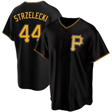 Peter Strzelecki Men's Replica Pittsburgh Pirates Black Alternate Jersey