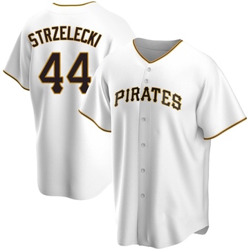 Peter Strzelecki Men's Replica Pittsburgh Pirates White Home Jersey