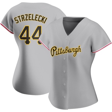 Peter Strzelecki Women's Authentic Pittsburgh Pirates Gray Road Jersey