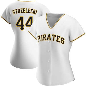 Peter Strzelecki Women's Authentic Pittsburgh Pirates White Home Jersey