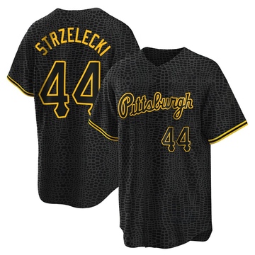 Peter Strzelecki Youth Replica Pittsburgh Pirates Black Snake Skin City Jersey
