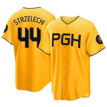 Peter Strzelecki Youth Replica Pittsburgh Pirates Gold 2023 City Connect Jersey