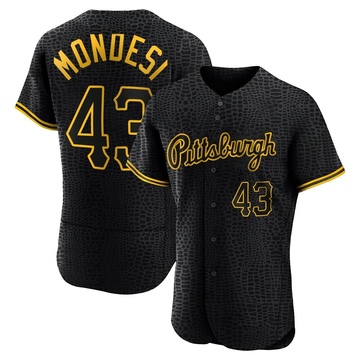 Raul Mondesi Men's Authentic Pittsburgh Pirates Black Snake Skin City Jersey