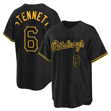 Rennie Stennett Men's Replica Pittsburgh Pirates Black Snake Skin City Jersey