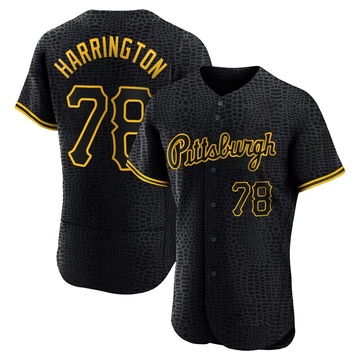 Thomas Harrington Men's Authentic Pittsburgh Pirates Black Snake Skin City Jersey