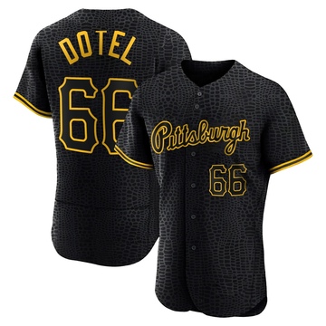 Wilber Dotel Men's Authentic Pittsburgh Pirates Black Snake Skin City Jersey