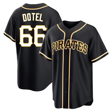 Wilber Dotel Men's Replica Pittsburgh Pirates Black Fashion Out Jersey