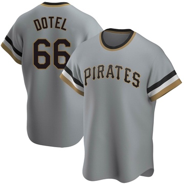 Wilber Dotel Men's Replica Pittsburgh Pirates Gray Road Cooperstown Collection Jersey